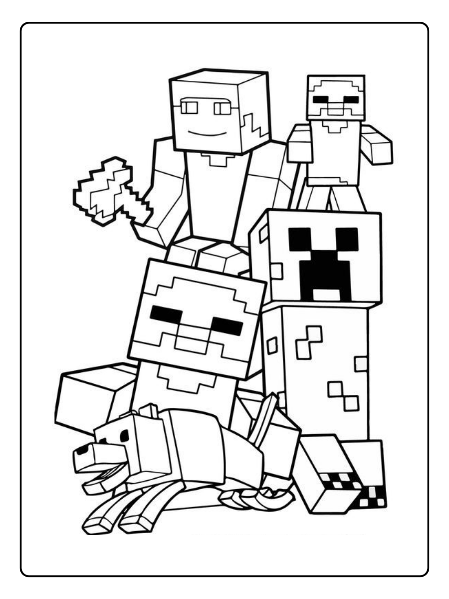 Mundo Minecraft para colorir