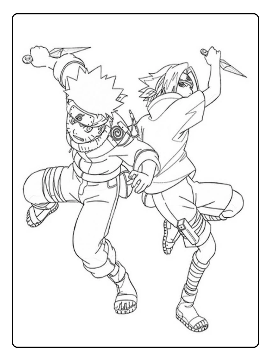 Naruto em ação para colorir