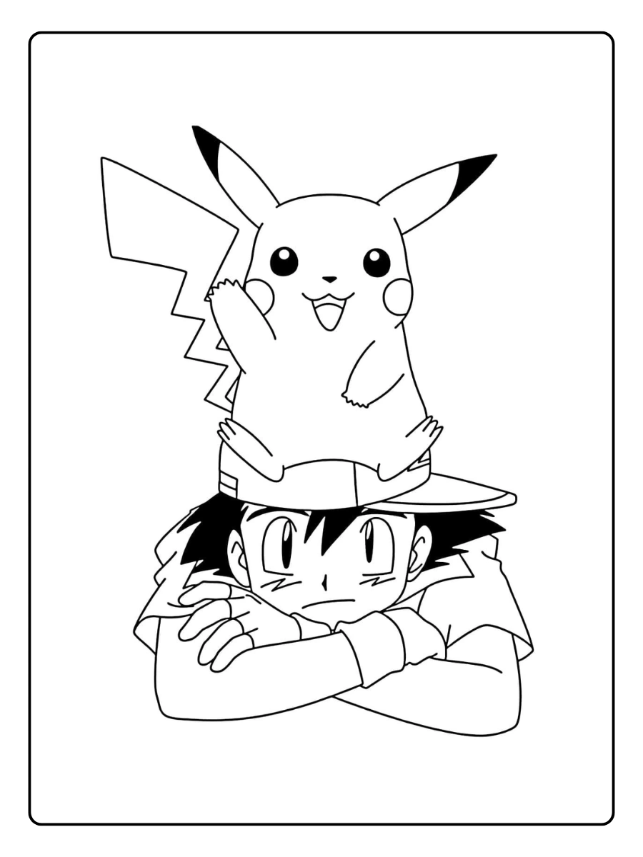 Personagem Pikachu para colorir