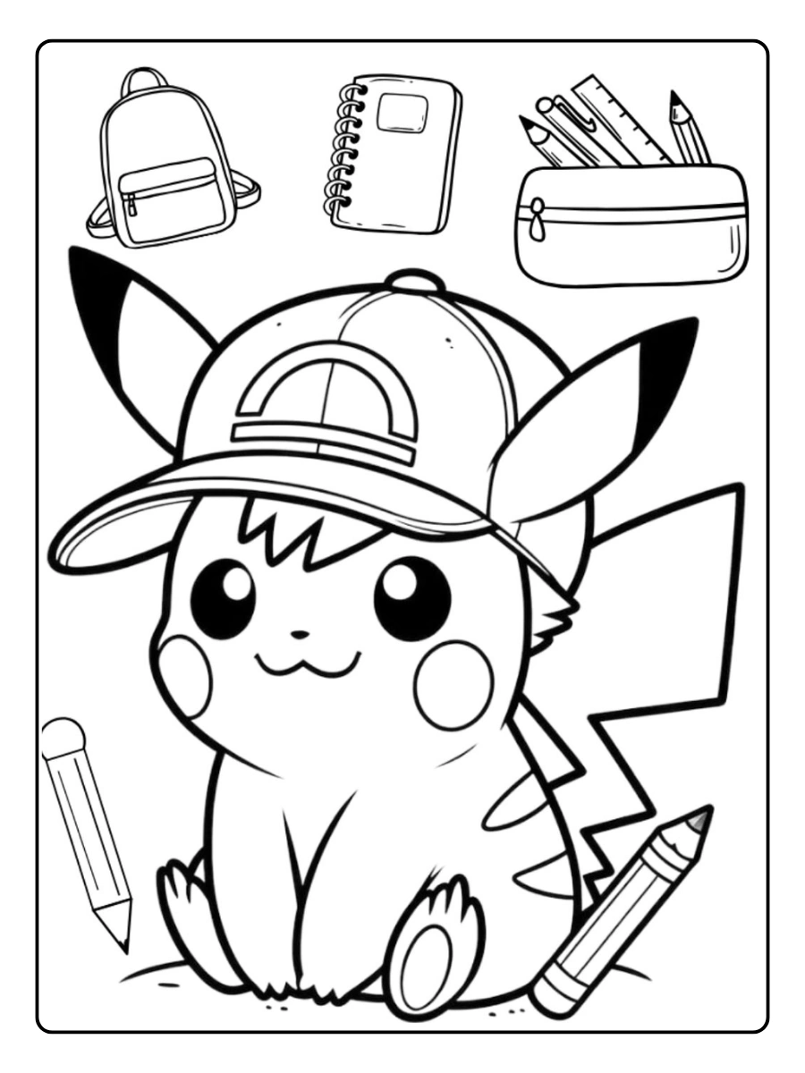 Pikachu elétrico para colorir