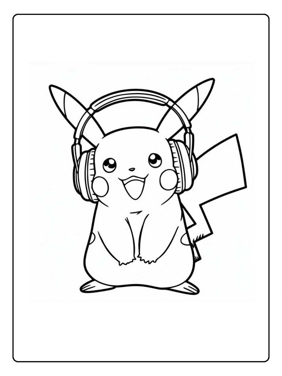 Pikachu em ação para colorir