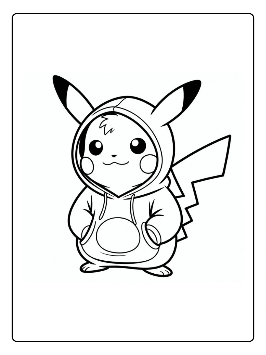 Pikachu fofo para colorir
