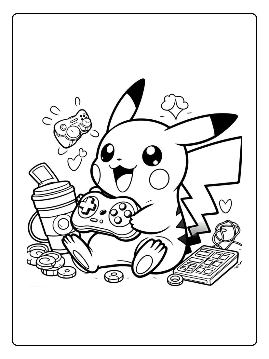 Pikachu kawaii para colorir