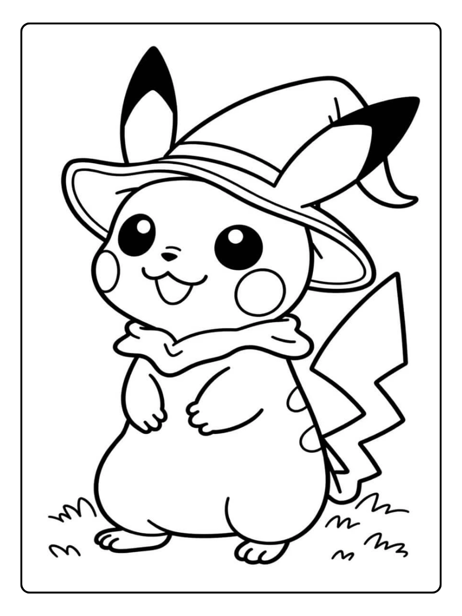 Pikachu para colorir fácil