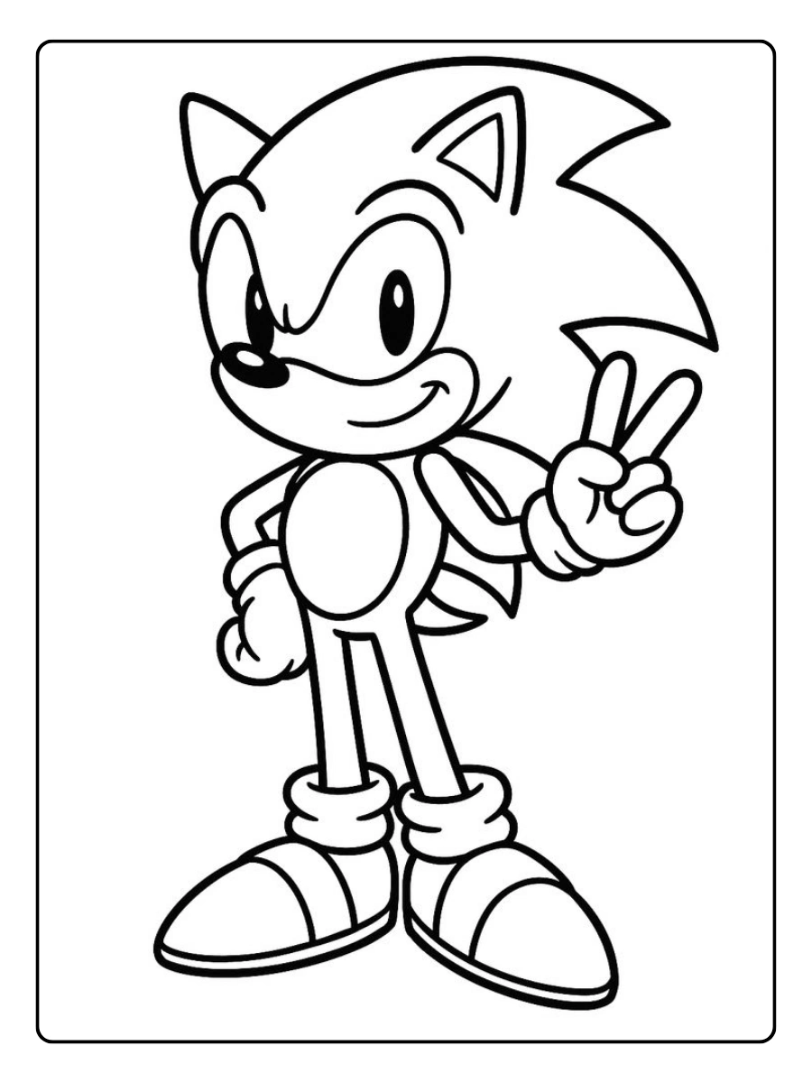 Sonic em ação para colorir