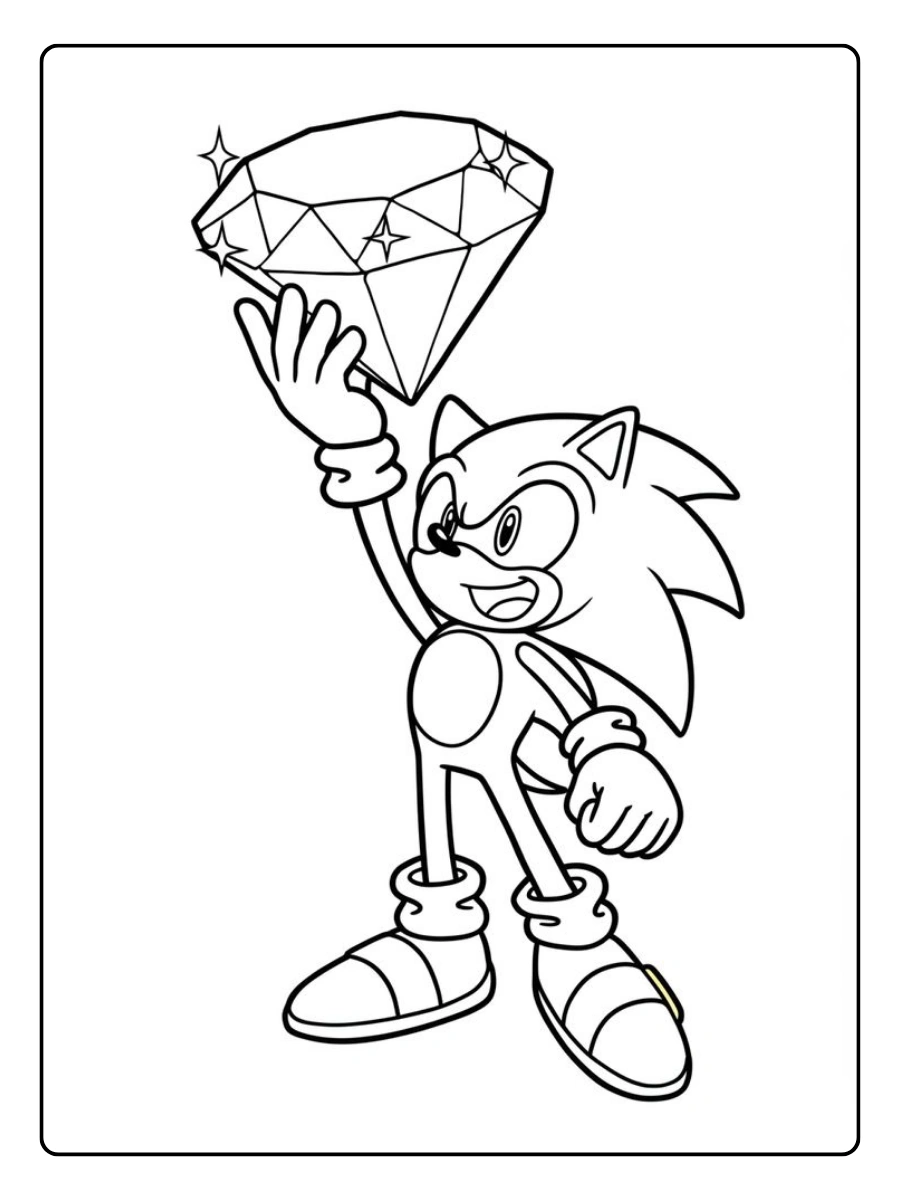 Sonic para colorir simples