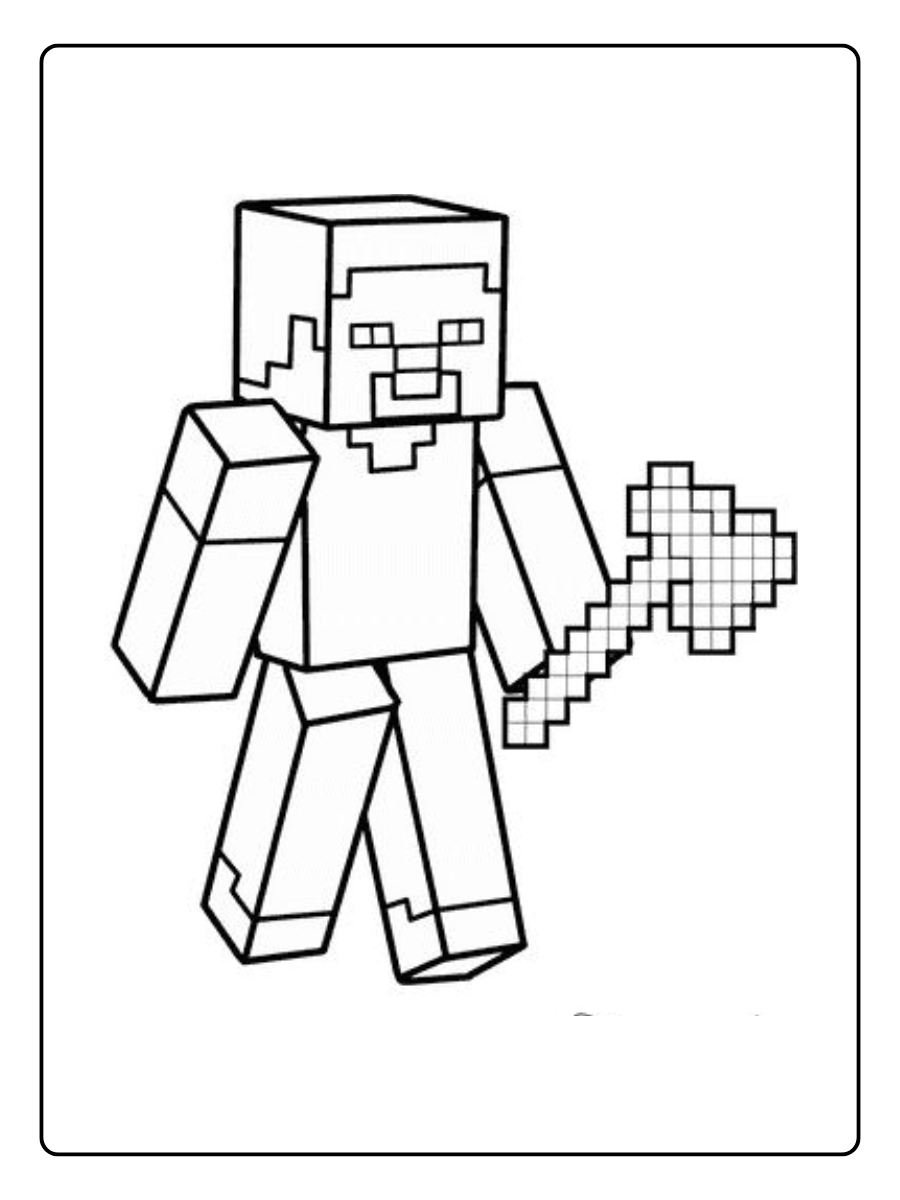 Steve do Minecraft para colorir
