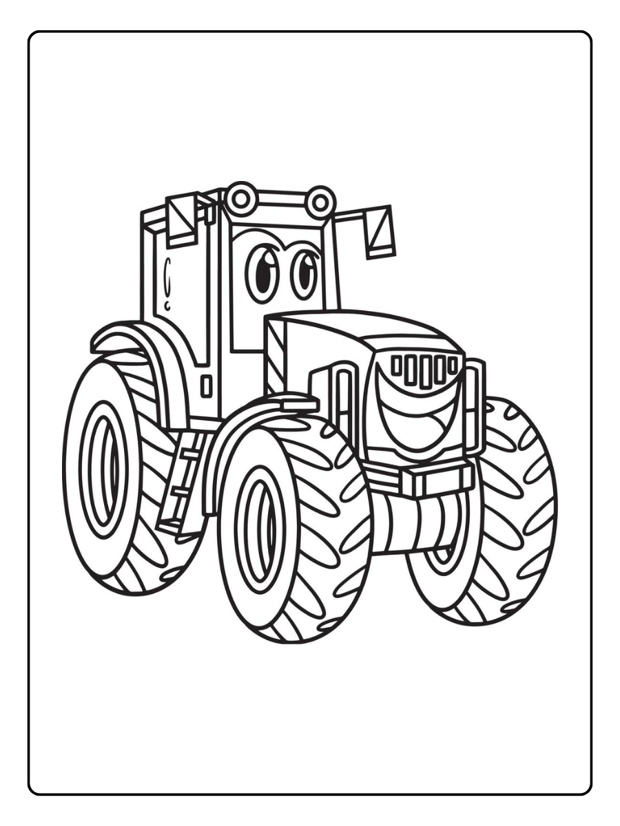 Trator infantil para colorir