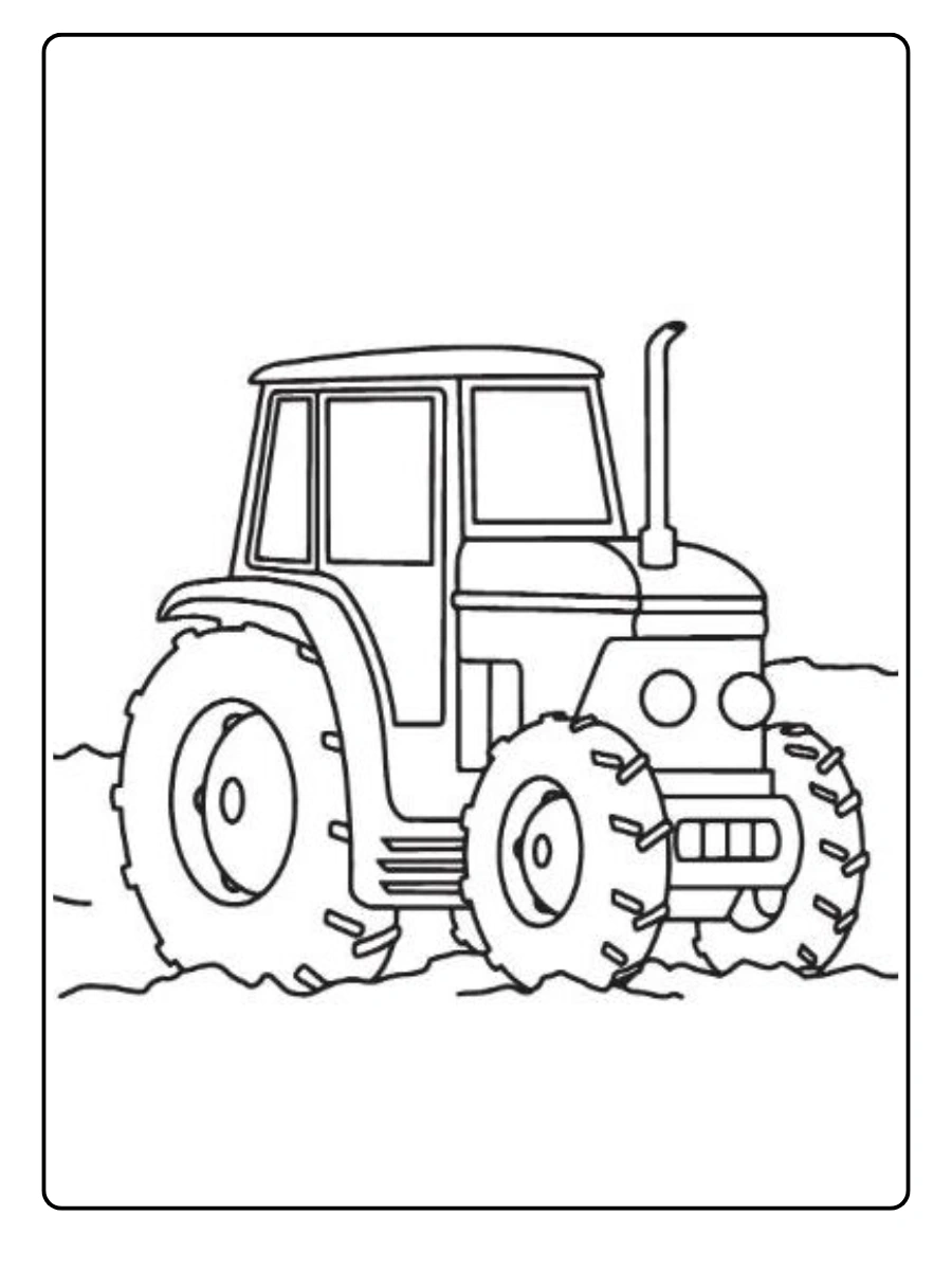 Trator no campo para colorir