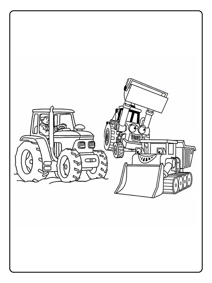 Trator para colorir e imprimir