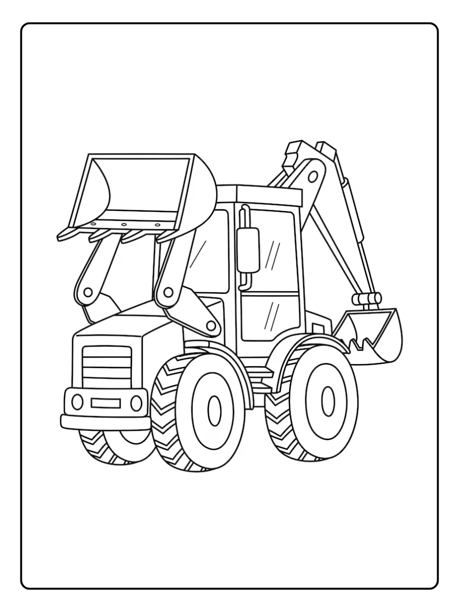 Trator para colorir simples