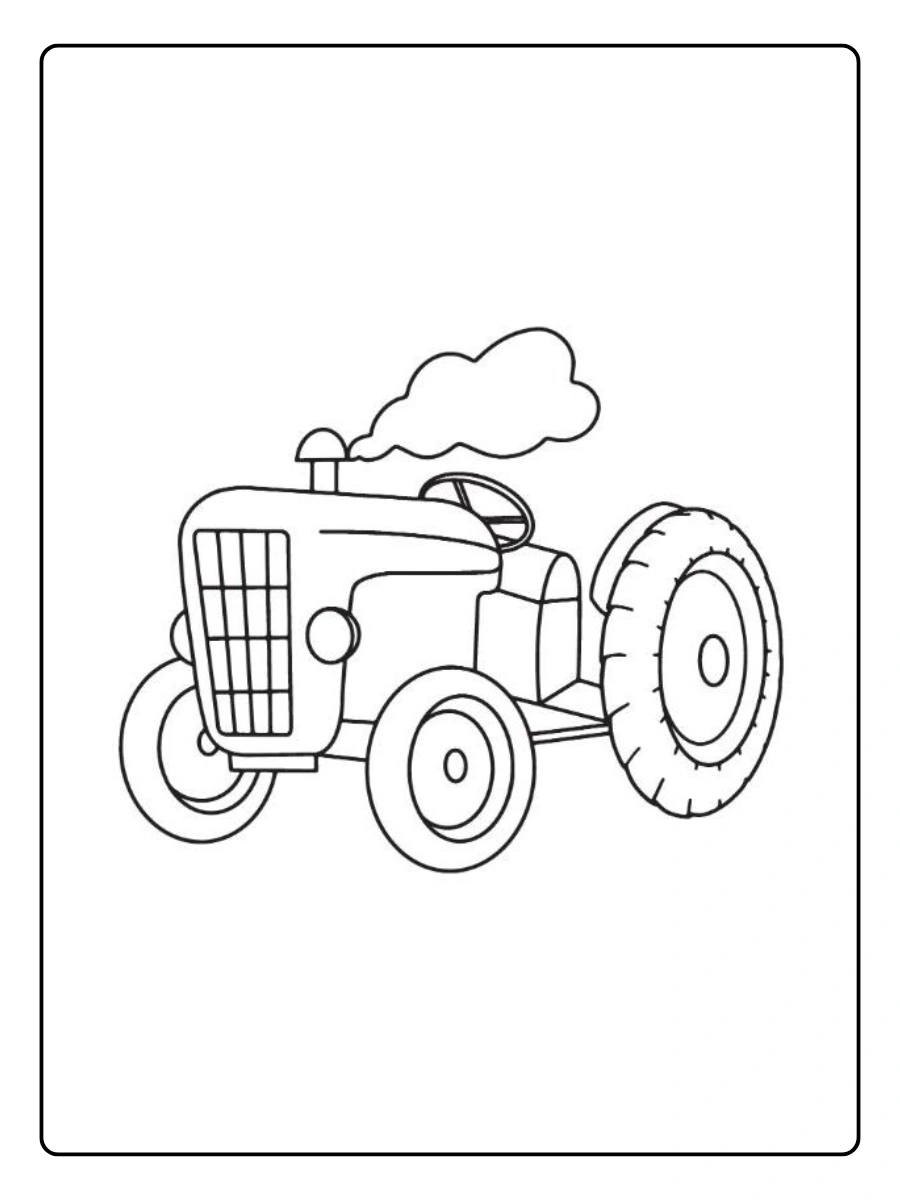 Trator trabalhando para colorir