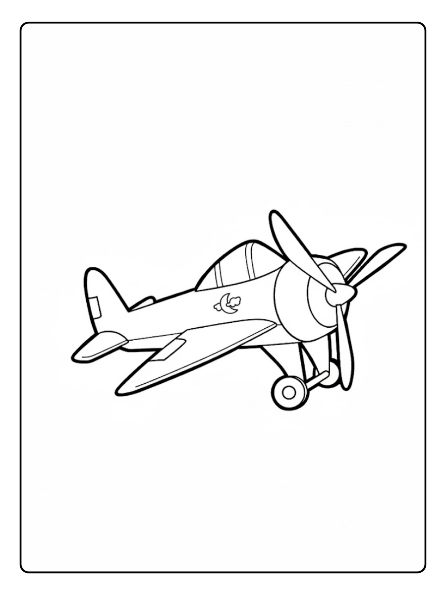 Veículo avião para colorir