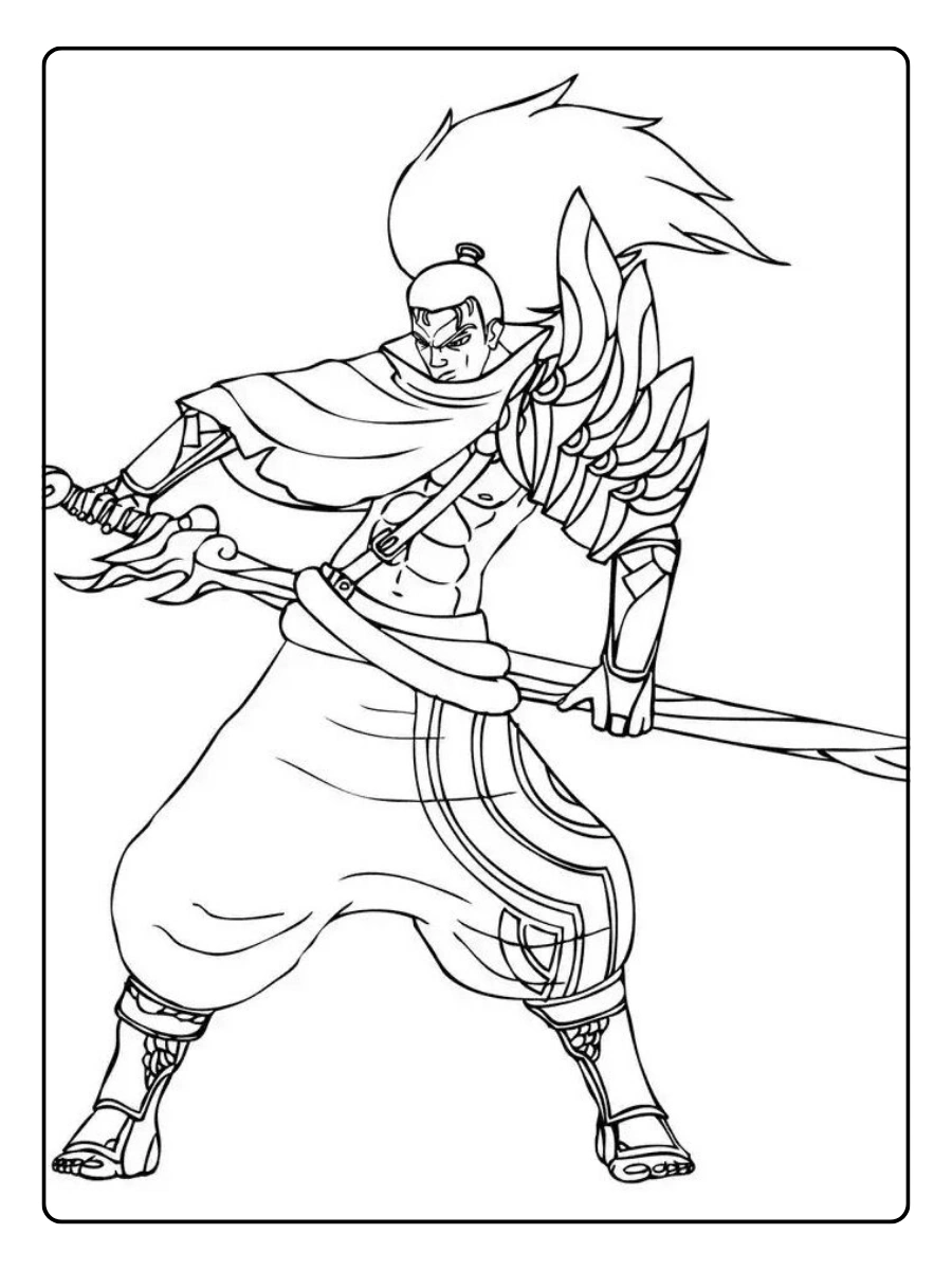Yasuo para colorir