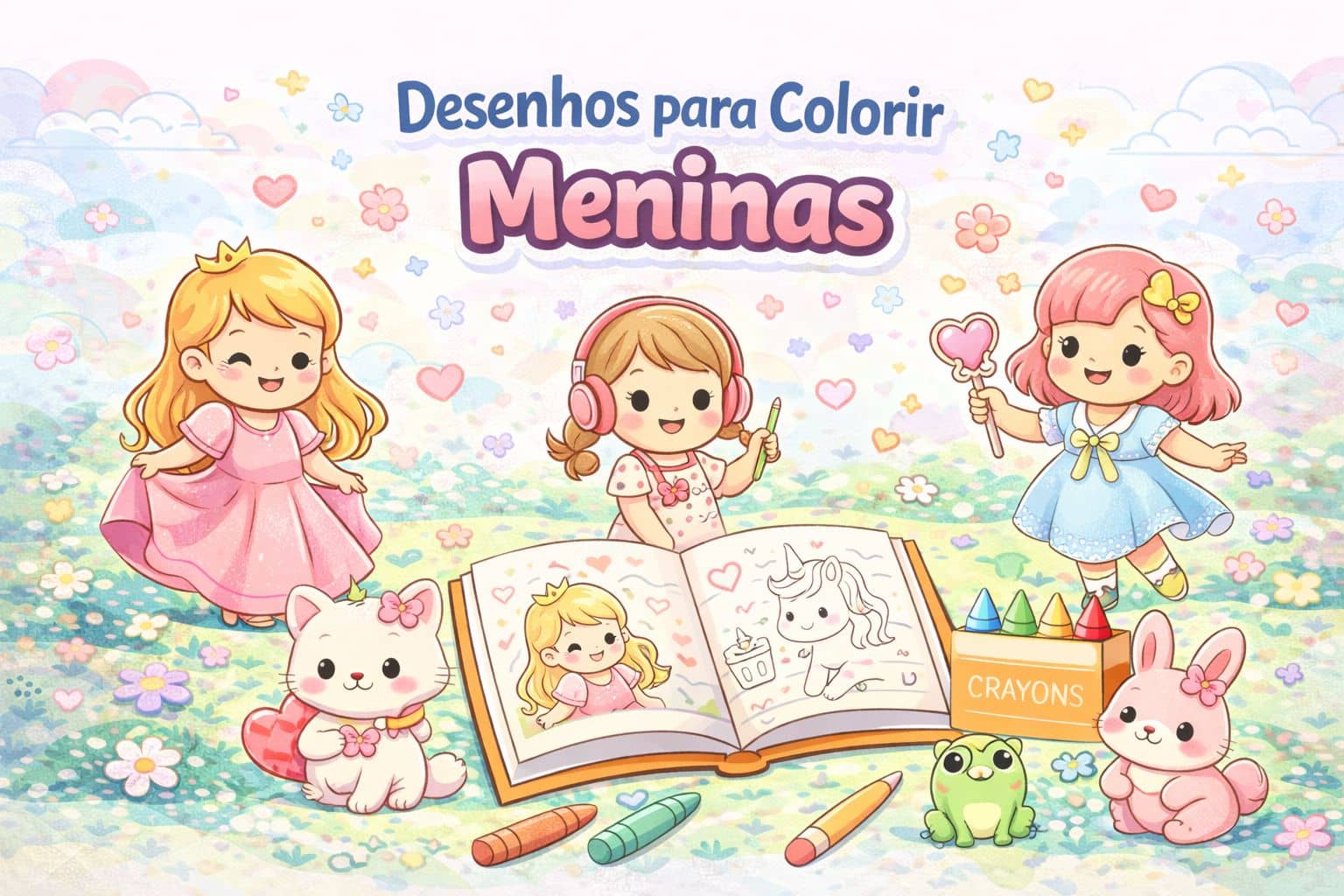 banner Desenhos para Colorir Meninas